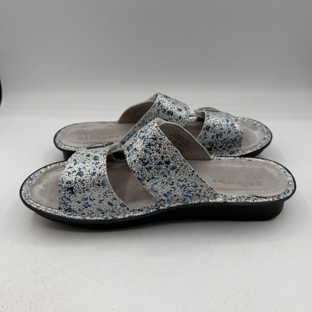 Alegria Violette Terrazzo Sandals Womens EU 41 US 10.5-11 Blue Silver White Shoe - Picture 3 of 11